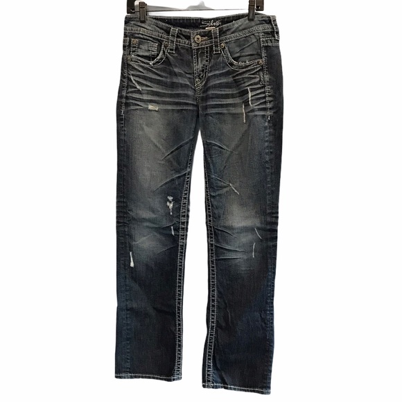 Silver Jeans Denim - Silver Jeans Lola straight distress women’s size 28